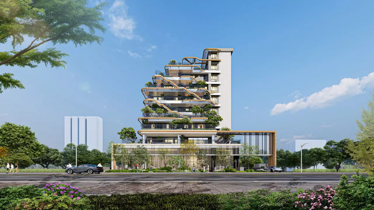 大樓建築外觀建模與渲染