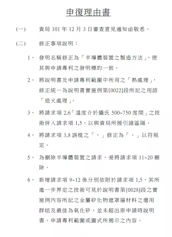 撰寫專利申復理由書