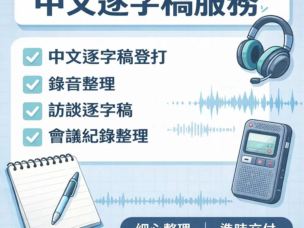 中文逐字稿登打與整理