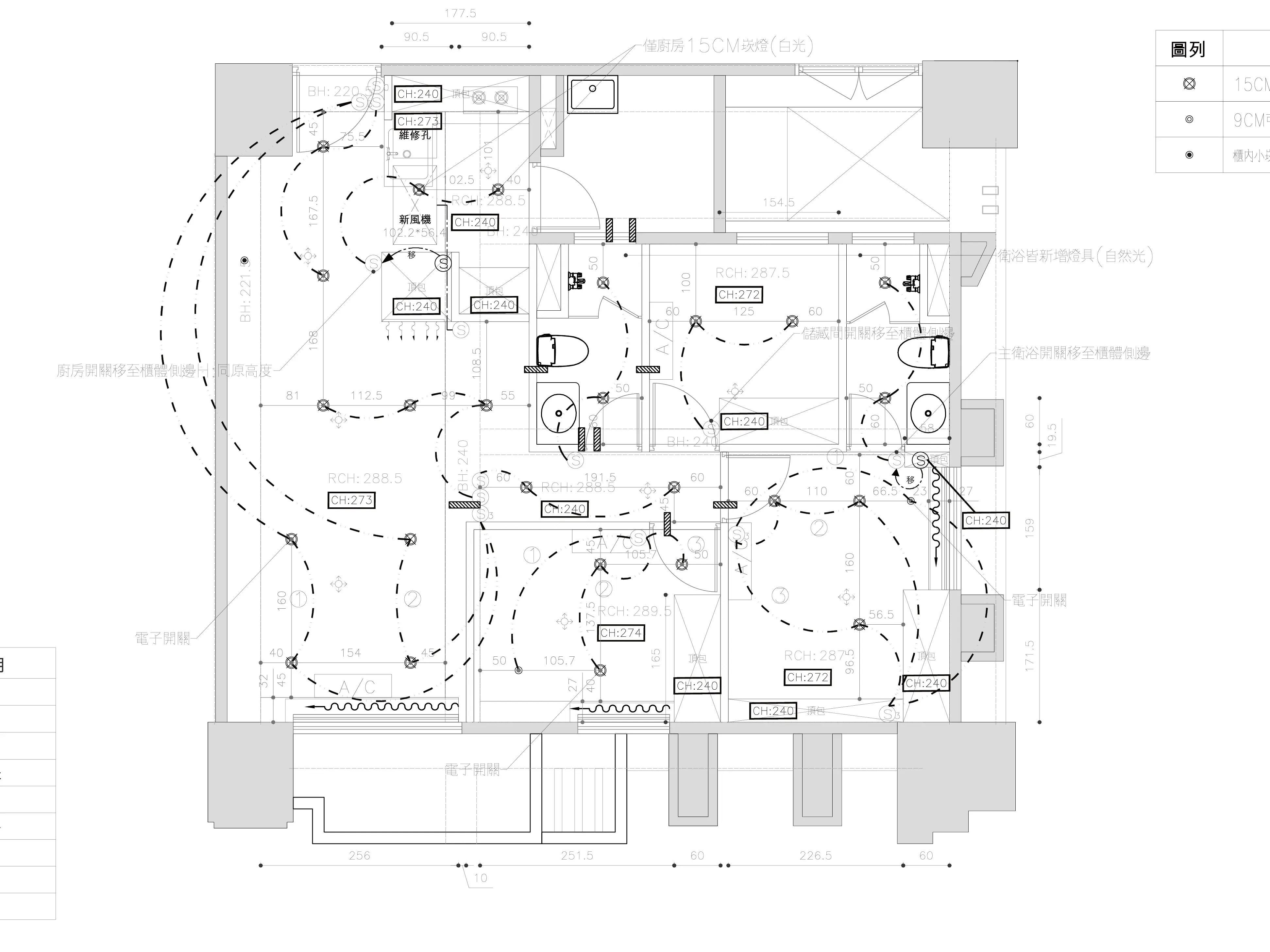 天花板配置圖/電氣圖/立面施工圖