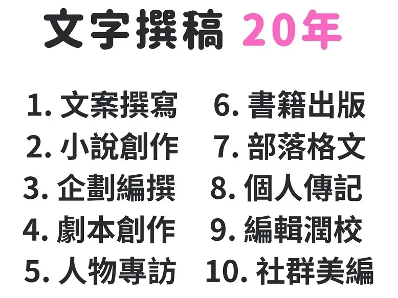 文字撰寫（文案、小說、自傳）