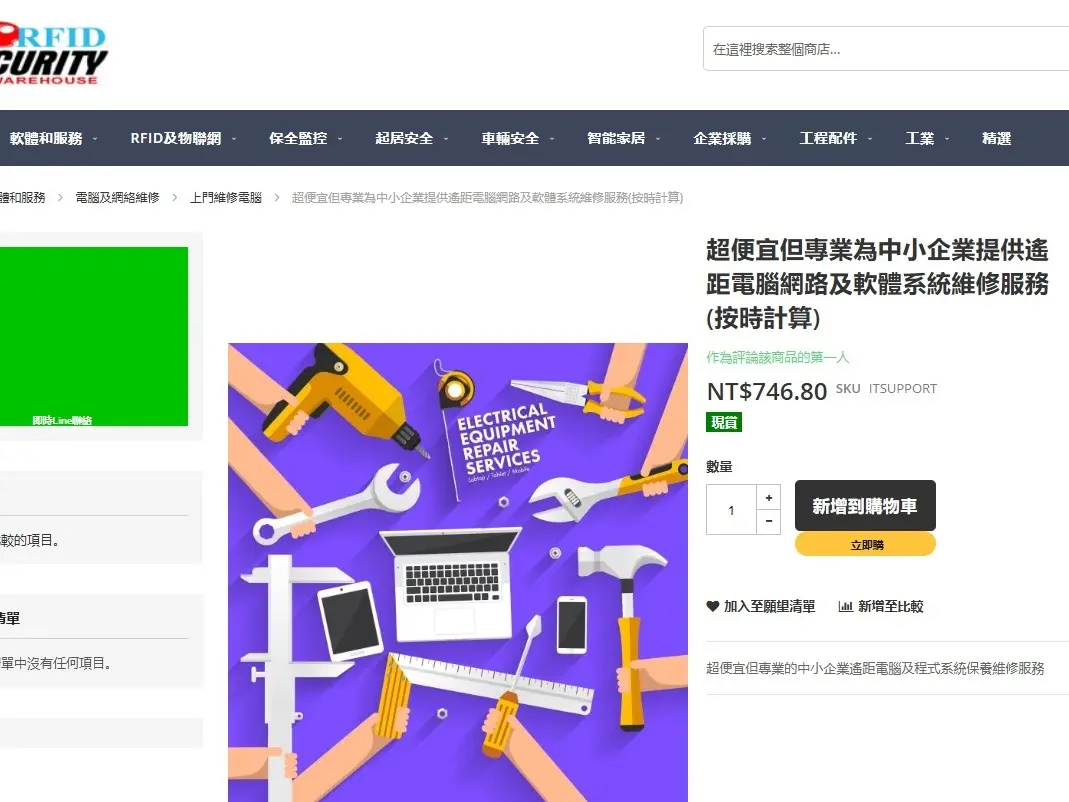 遙距電腦網路及及軟體系統維修服務(按時）