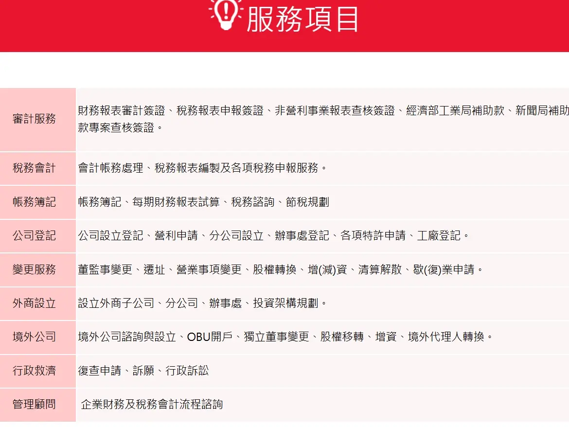 財務報表及稅務簽證