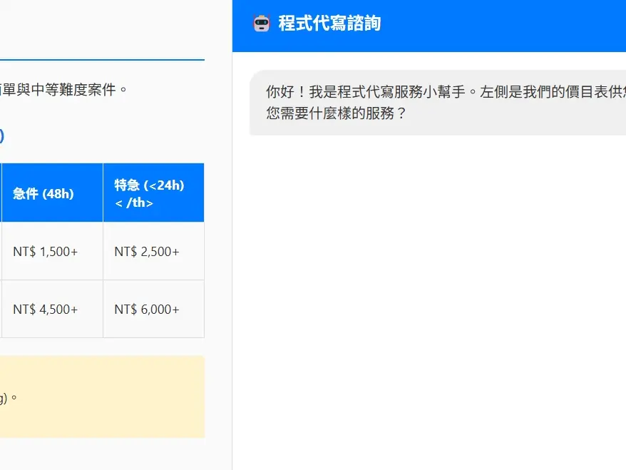 程式作業代寫接案bot